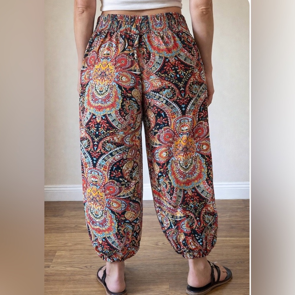 SHEIN Multicolor Paisley Print harem pants